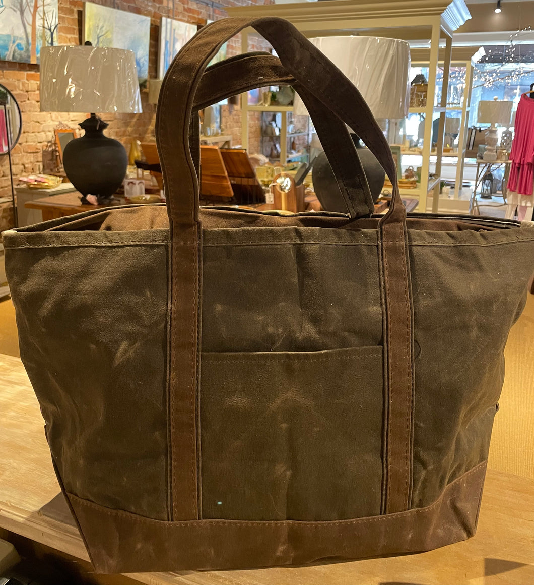 Waxed Canvas Boat Tote (Olive)