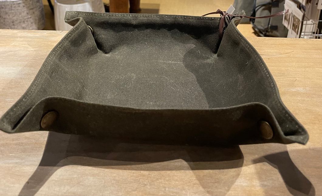 Waxed Canvas Desk Tray (Olive)